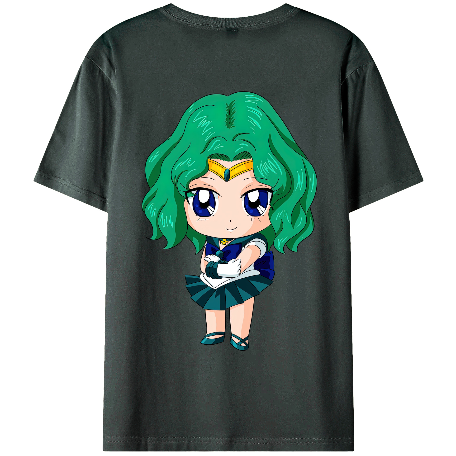 （画像用） 美少女戦士セーラームーン 海王 みちる（かいおう みちる） Sailor Moon Kaiou Michiru 綿100％ メンズ半袖Tシャツ（バックプリント） 通気性